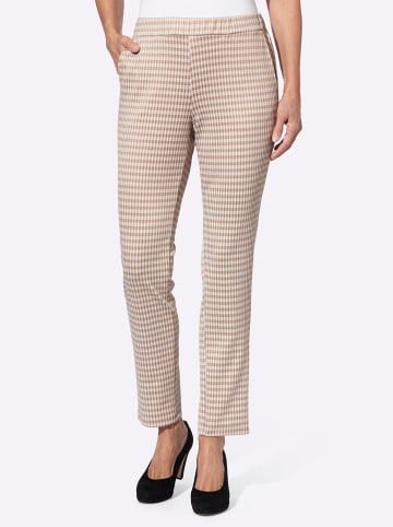 Sieh an! Hose in beige-ecru-kariert