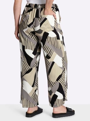 sheego Marlenehose in schwarz-grau-bedruckt