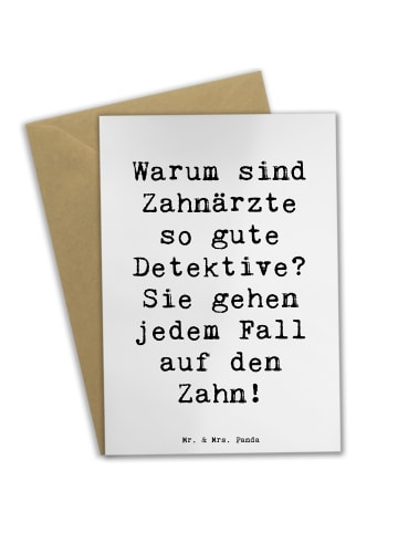 Mr. & Mrs. Panda Grußkarte Spruch Zahnarzt Detektiv mit Spruch in Weiß