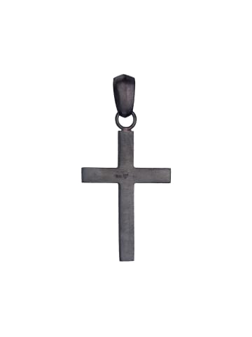 KUZZOI Anhänger 925 Sterling Silber Kreuz in Schwarz