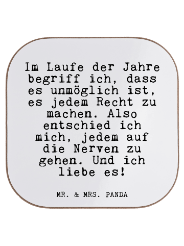 Mr. & Mrs. Panda gläseruntersetzer Im Laufe der Jahre... mit Spruch in Weiß