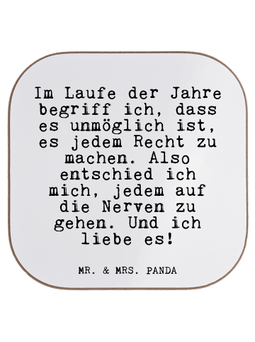 Mr. & Mrs. Panda Untersetzer Im Laufe der Jahre... mit Spruch in Weiß