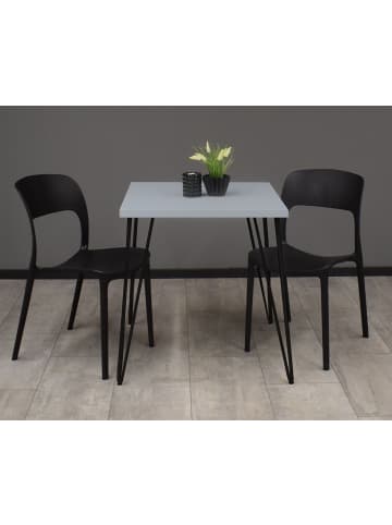 58 aufm Kessel BISTROTISCH Eirena 70x70x75 schwarz matt/aqua matt lack