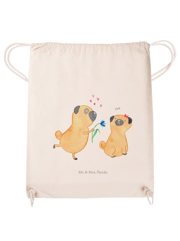 Mr. & Mrs. Panda Beutelrucksack Mops Verliebt ohne Spruch in Creme