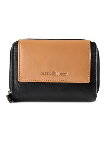Greenburry Nappa Geldbörse RFID Schutz Leder 14 cm in black-tan