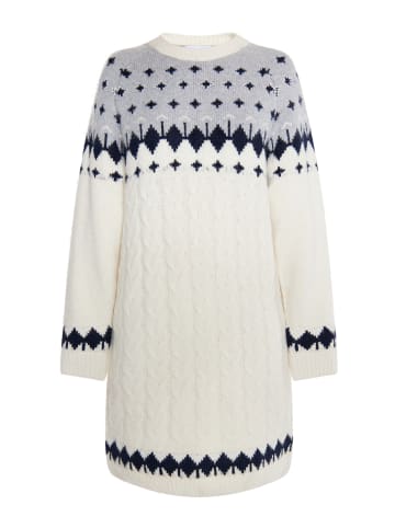 usha BLUE LABEL Damen Strickkleid in Weiss Mehrfarbig