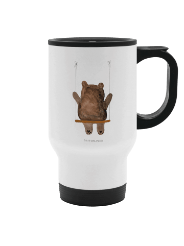 Mr. & Mrs. Panda Edelstahl-Thermobecher Bär Schaukel ohne Spruch in Weiß