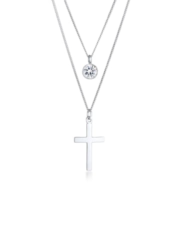 Elli Halskette 925 Sterling Silber Kreuz in Silber