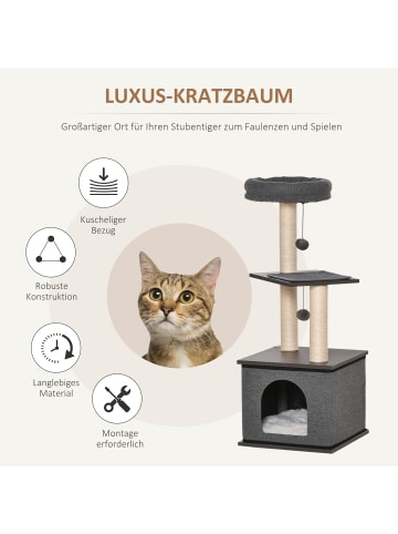 Pawhut Kratzbaum Dunkelgrau 40L x 40B x 104H cm