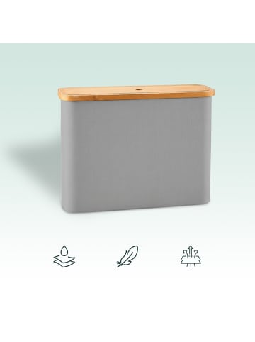 relaxdays Toilettenpapier Aufbewahrung in Grau - (B)45 x (H)34,5 x (T)15 cm