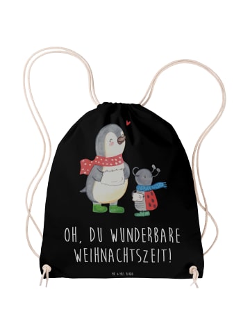 Mr. & Mrs. Panda Jutebeutel Smörle Winterzeit mit Spruch in Schwarz
