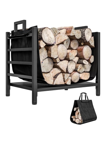 Outsunny Kaminholzregal,49L x 34B x 44H cm,Schwarz