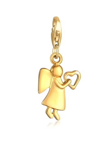 Elli Charm 925 Sterling Silber Engel, Herz in Gold