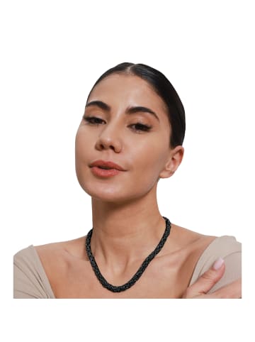 Steel_Art Halskette Frauen Loe schwarz farben in schwarz