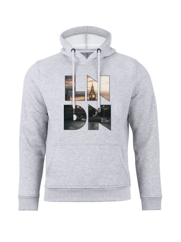 Cotton Prime® Skyline Hoodie "London" - Weltenbummler Kollektion in Grau-Melange