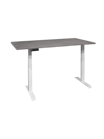 58 aufm Kessel SCHREIBTISCH höhenverstellbar elektrisch Edithe 160x70 weiß/graphit