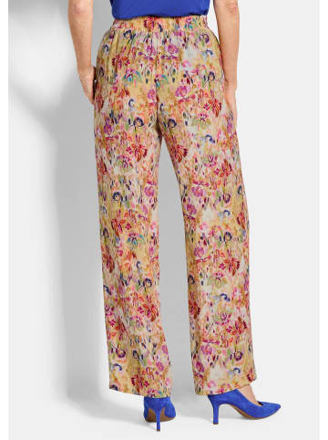 GOLDNER Kurzgröße:  Schlupfhose mit floralem Print in bunt / gemustert
