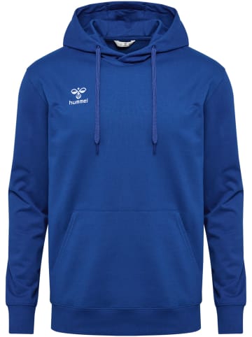 Hummel Hoodie mit Logo-Stickerei und Kängurutasche in Blau-2