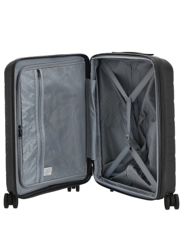 D&N Travel Line 4700+ - 4-Rollen-Kabinentrolley S 55 cm erw. (schwarz) in schwarz