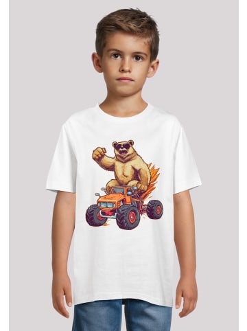 F4NT4STIC T-Shirt Monster Truck Cooler Bär in weiß