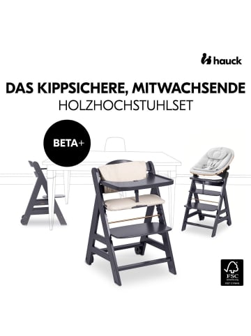 Hauck Beta Plus Natural 5-tlg. Newbornset in schwarz,grau