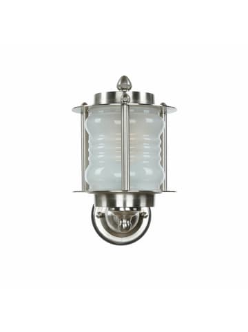 Licht-Erlebnisse Außen Wandlampe (B)16 x (H)26 cm in Nickel matt Weiß