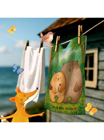 Mr. & Mrs. Panda Handtuch Bären Liebe Design ohne Spruch in Weiß