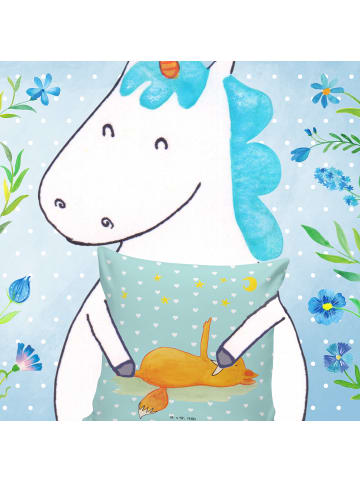 Mr. & Mrs. Panda kissen bedruckt Fuchs Sterne ohne Spruch in Türkis Pastell