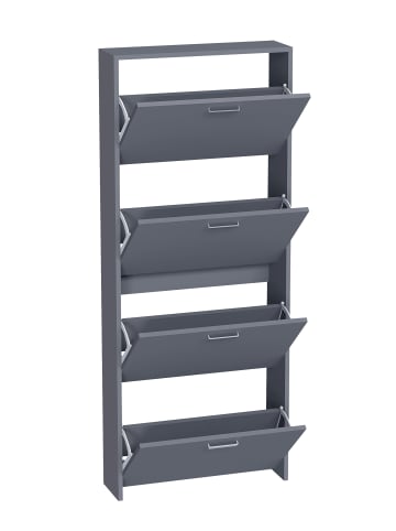 VCM  Holz Schuhregal Schuhschrank Schuhkipper Sulos L in Anthrazit