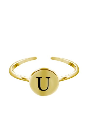 Lucardi 925 Silber Ring "Buchstabe U" Rund