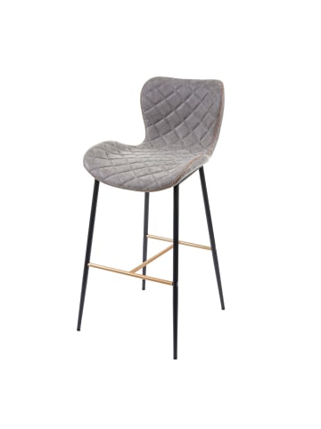 MCW 2er-Set Barhocker E55, Kunstleder Wildlederimitat grau