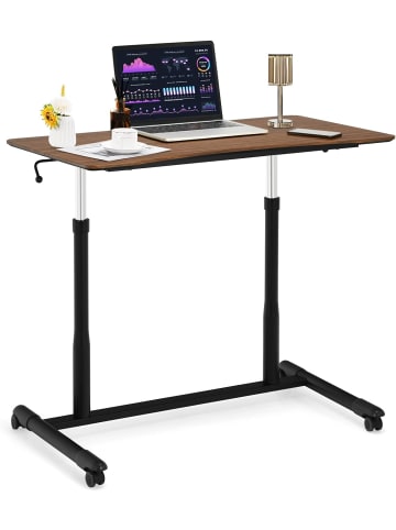 COSTWAY Computertisch 70-107cm in Braun