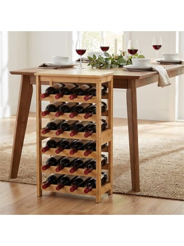 relaxdays Weinregal in Natur - (B)36 x (H)82 x (T)24 cm