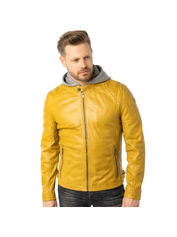 Mauritius Bikerlederjacke Lammnappa in Curry