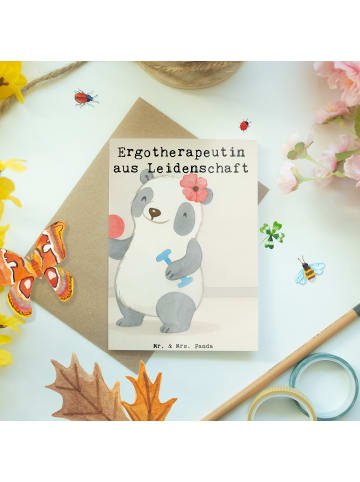 Mr. & Mrs. Panda Klappkarte Ergotherapeutin Leidenschaft Design ... in Weiß