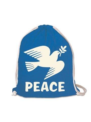 Logoshirt Turnbeutel Peace - Friedenstaube in blau