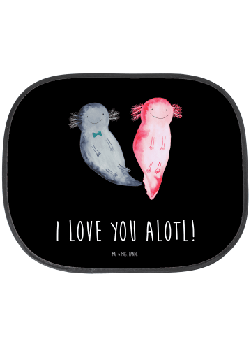 Mr. & Mrs. Panda Sonnenblende Auto Axolotl Liebe mit Spruch in Schwarz