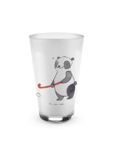 Mr. & Mrs. Panda Blümchentailglas Panda Hockey spielen ohne Spruch in Transparent