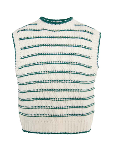 DreiMaster Damen Pullunder in Wollweiss Grün