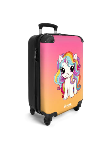NoBoringSuitCases Suitcase, Koffer, Reisekoffer Einhorn rosa orange