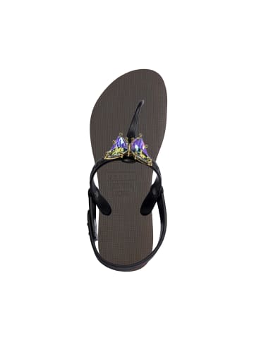 Uzurii Luxury Footwear platte hausschuhe Selena Butterfly Chrystal in kaffee