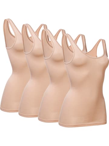 Con-ta Baumwolle, Feinripp Unterhemd 4er-Pack in haut