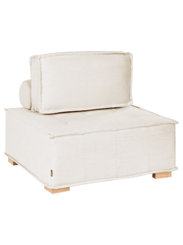 Beliani Sofaelement TIBRO in Weiß/Braun - (W) 100 x (H) 40 x (L) 100 cm