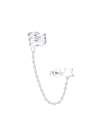 Alexander York Ohrringe, Ear Cuff STERN mit TRIPLE LINE in 925 Sterling Silber in silber