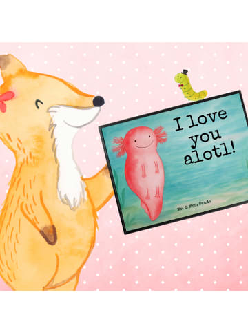 Mr. & Mrs. Panda Schreibunterlage Axolotl Liebe Design mit Spruch in Weiß