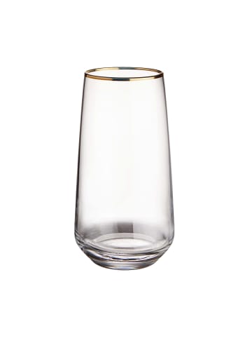 Butlers Longdrinkglas mit Goldrand 480ml TOUCH OF GOLD in Transparent-Gold