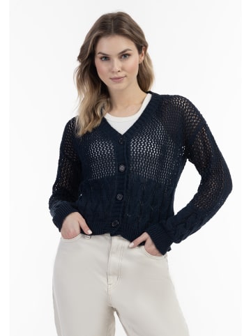 DreiMaster Vintage Damen Weitmaschige Strickjacke in Marine