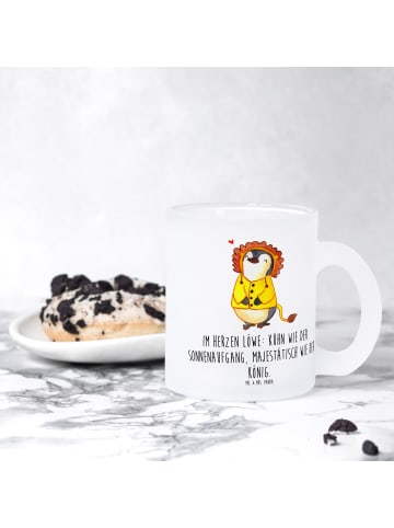 Mr. & Mrs. Panda Teeglas Löwe Astrologie mit Spruch in Transparent
