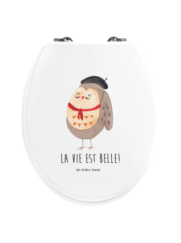Mr. & Mrs. Panda WC Sitz Eule Frankreich mit Spruch in Weiß