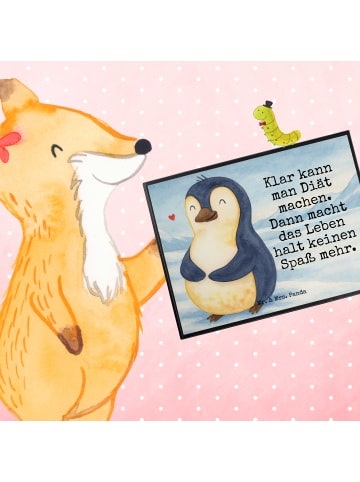 Mr. & Mrs. Panda Schreibtischauflage Pinguin Diät Design mit Spruch in Weiß
